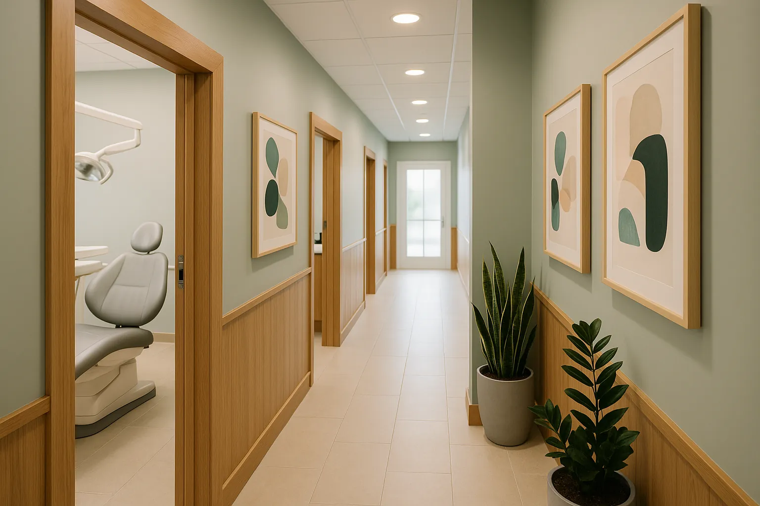 Warm, modern consultation area at the practice
